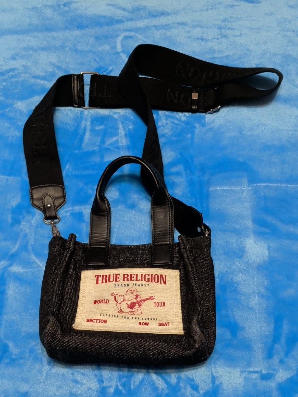👜✨True Religion Denim Mini Tote Bag (Logo Patch&Adjustable Strap)✨👜